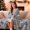 Lomsoe Gray Christmas Snowman & Snowflakes Print Flannel Blanket - All Seasons Soft and Warm Throw Blanket for Napping, Camping, Travel, Office - 4 of 4