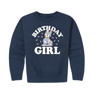 Girls' - Disney - Birthday Girl Daisy Graphic Long Sleeve Fleece Sweatshirt - 1 of 4