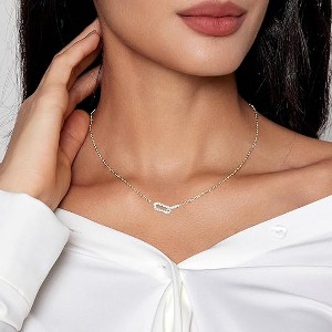 HTUTWOO Diamond Pendant Necklace for Women, Dainty Simple Gold Necklace 18k Gold Plated Paperclip Choker Necklaces Jewelry Gifts for Women Trendy - 1 of 4