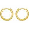 14k Yellow Gold 11mm Checkerboard Patterned Huggie Hoop Earrings - 3 of 4