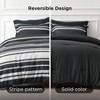7 Pieces Queen Comforter Set, Black Striped Bedding, Reversible, All Seasons - 2 of 4