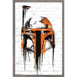 Trends International Star Wars: Saga - Boba Fett Black And Orange Framed Wall Poster Prints - 1 of 4