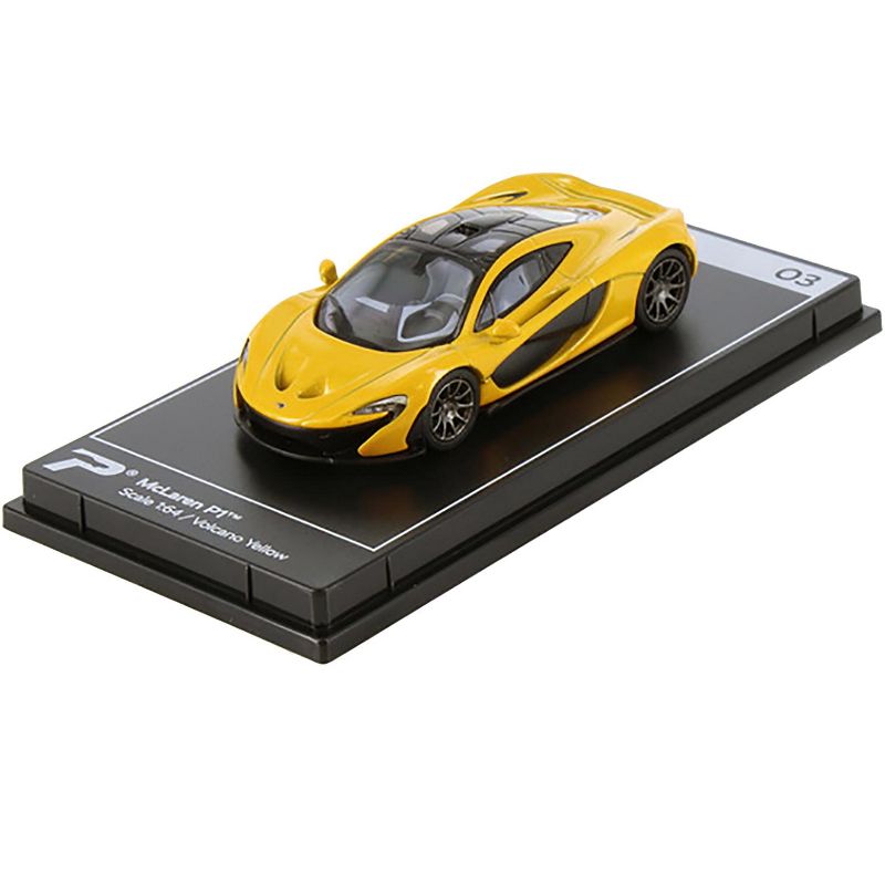 McLaren P1 Volcano Yellow Metallic with Black Top "Hypercar League Collection" 1/64 Diecast Model Car by PosterCars, 3 of 4
