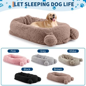 Washable Faux Fur  Pet Beds - 71"x45"x12" Fits You & Pets, Human Dog Bed with Blanket and Storage Pockets,Portable Handle,Removable Cover for Humans - 1 of 4