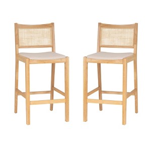 Powell Set of 2 Bessie Cane Barstools Natural - 1 of 4