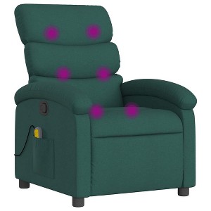 vidaXL Massage Recliner Chair-Manual Adjustable Armchair-Vibration Massage-Dark Green Fabric-Sturdy Frame-Living Room Comfort - 1 of 4