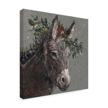 Trademark Fine Art -Mary Miller Veazie 'Mary Beth The Christmas Donkey' Canvas Art
