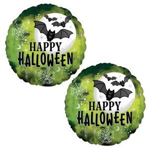 Halloween Glow Batty Balloon 2 Pack – Standard Foil Party Decoration - 1 of 4