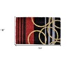 HomeRoots 18" X 30" Black and Red Coir Striped Outdoor Door Mat - 3 of 4