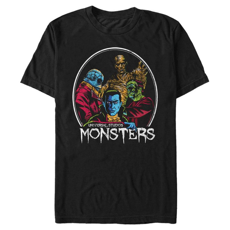 Men's Universal Monsters In Circle Frame T-Shirt, 1 of 5