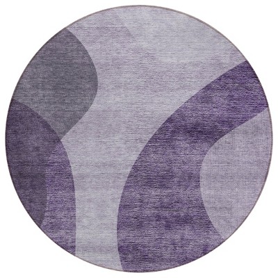 Purple Lavender And Eggplant Abstract Washable Indoor Outdoor Area Rug