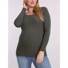 Women's Square Neck Rib Knit Long Sleeve Tee | Motherhood Maternity - 3 of 4