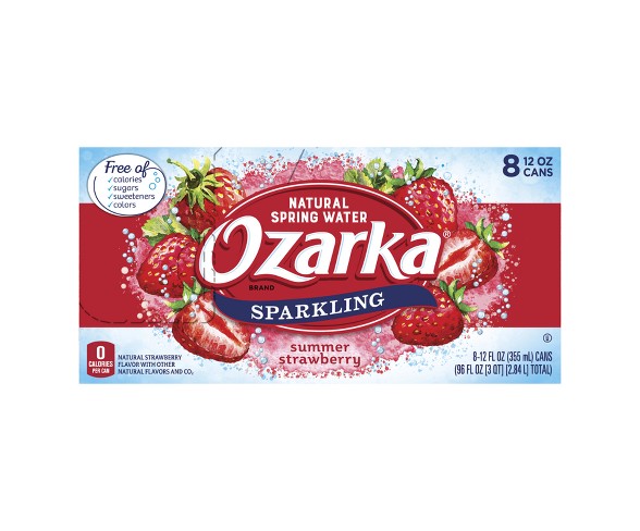 Ozarka Strawberry Flavored Sparkling Water - 8pk/12 fl oz Cans