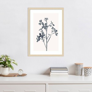 Amanti Art Blue Flowers 1 by Yuyu Pont Wood Framed Wall Art Print - 1 of 4