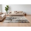 Ivory Gray and Brown Abstract Power Loom Area Rug - 2 of 4