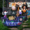 Costway 7FT Long Halloween Inflatable Pirate Ship Blow-up Skeleton Pirate Decoration with Bright LED Lights and Waterproof Blower & Water Bags - 2 of 4