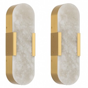 AndMakers 3.5 in. LED Wall Sconce with Marble Shade (Set of 2) - 1 of 4