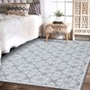 Machine Washable Modern Bedroom Area Rug Floral Large Area Rug Non Slip Throw Ultra Thin Stain Resistant Carpet for Living Room - 3 of 4