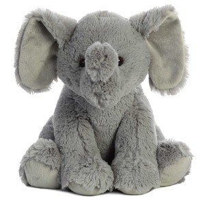 Aurora Medium Elephant Cuddly Stuffed Animal Gray 12" - 1 of 4