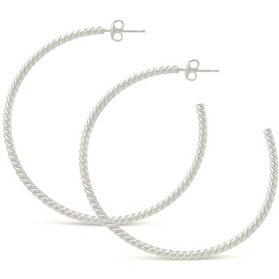 Shine By Sterling Forever Rope Twist Hoops : Target