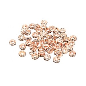 Unique Bargains Rhinestone Small Round Bulk Glass Spacer Beads for Jewelry Making 100 Pcs - 1 of 4