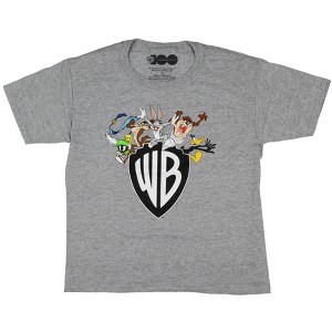 Looney Tunes Boy's Toons in Action Warner Bros Shield Logo Kids T-Shirt - 1 of 3