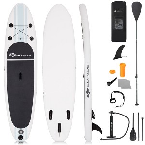 Costway 10' Inflatable Stand Up Paddle Board SUP W/Paddle Pump Waterproof Bag - 1 of 4