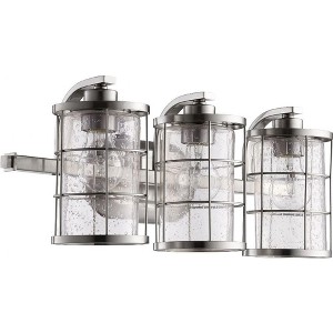 Quorum Lighting Ellis Glass 3-Light Satin Nickel Vanity with Shade - 1 of 1