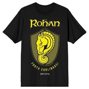 Lord Of The Rings Rohan Forth Eorlingas! On Black Short Sleeve Adult T-Shirt - 1 of 3