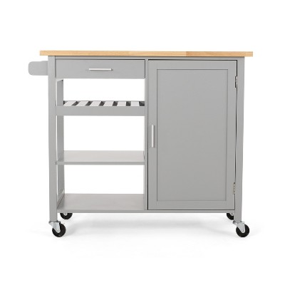 NicBex 41.75Inch Rolling Kitchen Island with 1 Drawer,3 Open Shelves and 1 Door Cabinet