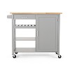 NicBex Modrn Kitchen Island Cart with Solid Wood Top & Towel Rack & Wheels,Mobile Storage Cabinet Sideboard for Kitchen,Dining Room - 3 of 4
