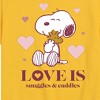 Boys' - Peanuts - Love Is Snuggles And Cuddles Short Sleeve Graphic T-Shirt - 2 of 4
