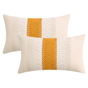 REGALWOVEN Sofa Living Room Boho Farmhouse Decor Geometry Weave Throw Pillow Covers 2 Pcs - 1 of 4