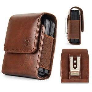 LUXMO Extra Small Universal Vertical Leather Pouch - Brown - 1 of 4