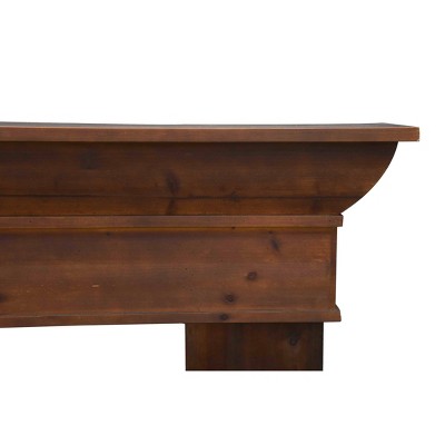 Grand Walnut Finish Wall Mount Fireplace Mantel