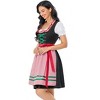 Women's 3-Piece Vintage Dress Costume Black Dress with Red Trim White Square Neck Crop Top Pink Plaid Apron - 4 of 4