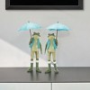 HomeRoots Set of Two 11" Blue And Green Cement Frog Statue Tabletop Sculpture - 2 of 4