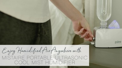 Compact White Ultrasonic Tabletop Humidifier with Auto Shutoff
