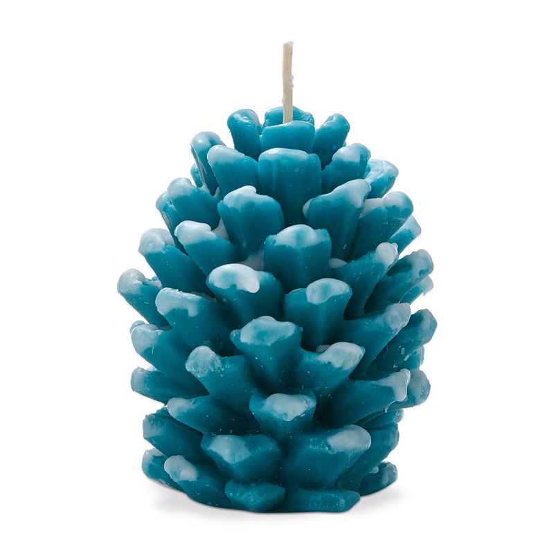 tag Frosted Pine Cone Candle Turquoise, 1 of 3