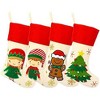 Aoibox 4 Pack 19 Inch Christmas Stockings Kit Gingerbread Man Rustic Flax Socks Holders Ornament Gift Bags for Tree Party - 2 of 4