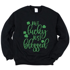 Simply Sage Market Women's Graphic Sweatshirt Not Lucky Just Blessed - 1 of 4