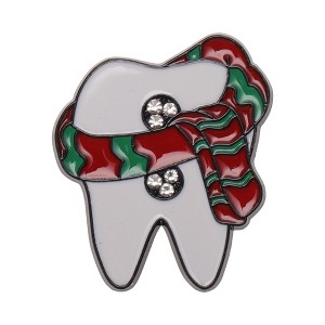 Unique Bargains Christmas Brooches Alloy Dripping Wax White Red 1.18"x1.18" 1 Pc - 1 of 4