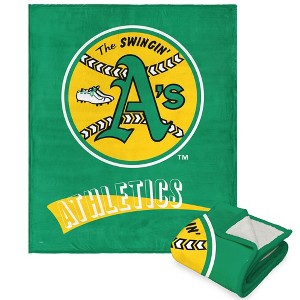 MLB Oakland Athletics Cooperstown Collection Throwback Silk Touch Throw Blanket 50 x 60 Inches - 1 of 4