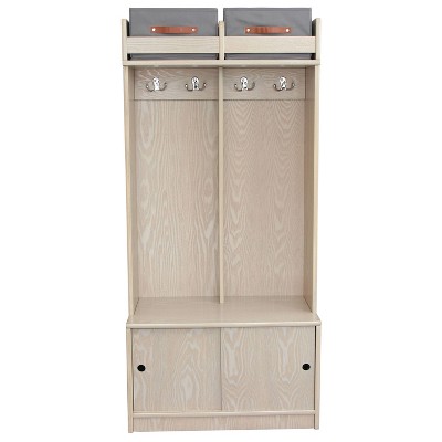 Premium Ivory Wooden Kids' Cubby with Storage Bins