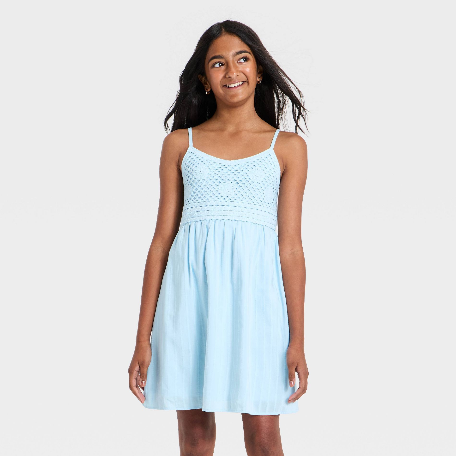 Girls' Babydoll Sweater Trim Dress - art class™