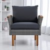 9-Piece Outdoor Patio Furniture Set with PE Wicker, Acacia Wood, Removable Cushions & Pillows, Multi-Functional Modular Sofa - 3 of 4