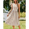 Zeagoo Women's Summer Tank Midi Dress with Pockets Floral Sleeveless A-Line Casual Loose T-Shirt Dresses Beach Sundress - 4 of 4