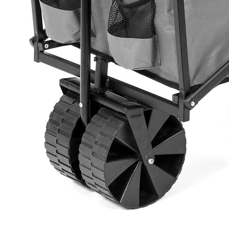 Seina Collapsible Steel Frame Folding Utility Beach Wagon Cart, Gray (2 Pack), 4 of 7