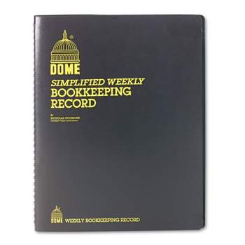 Dome Bookkeeping Record Brown Vinyl Cover 128 Pages 8 1/2 x 11 Pages 600