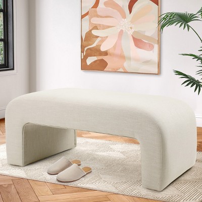 Lily 47" Contemporary Farmhouse Upholstered Bench-Maison Boucle